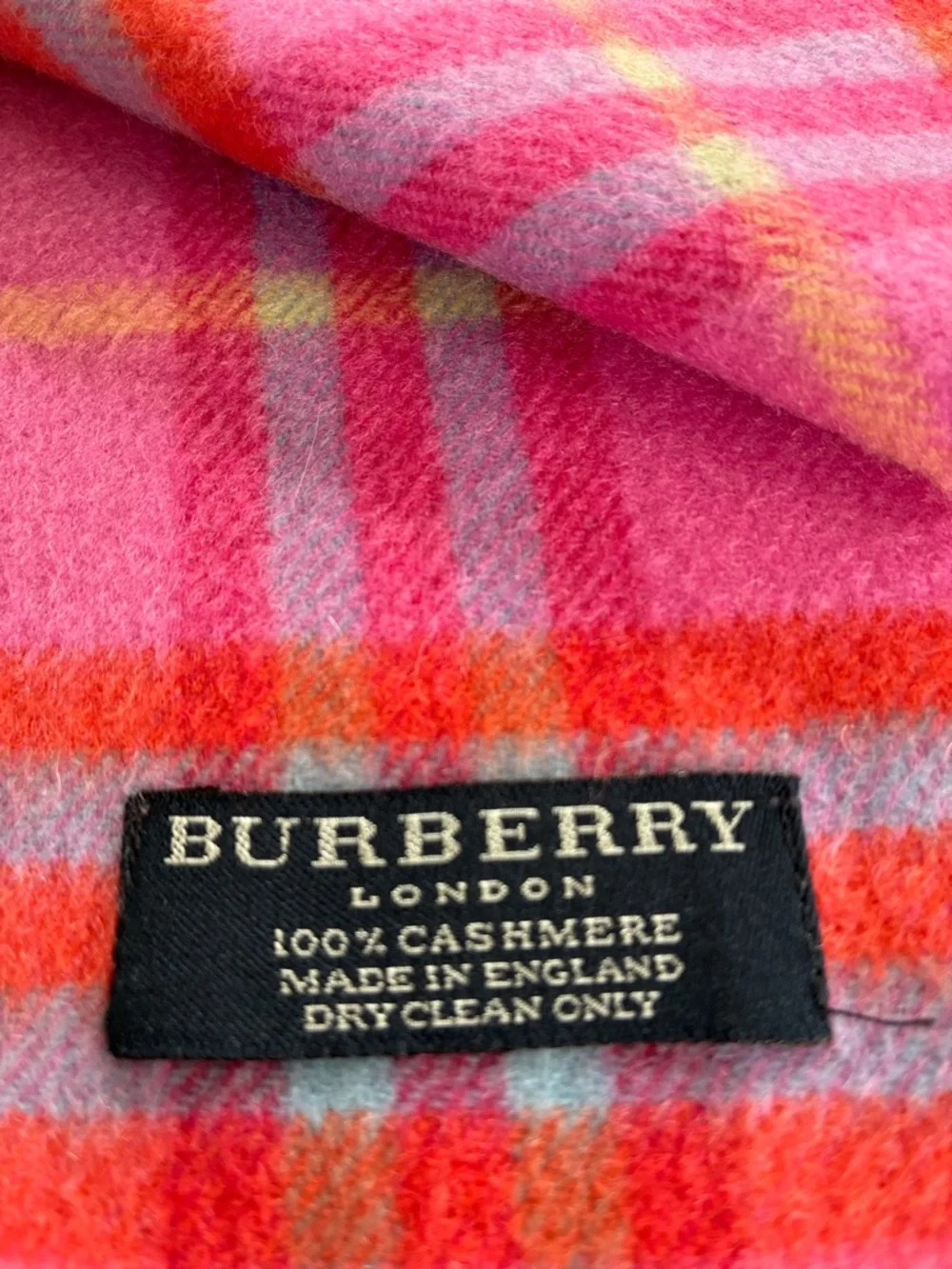 Burberry Pink Plaid Fringe Scarf - Picture 2 of 4